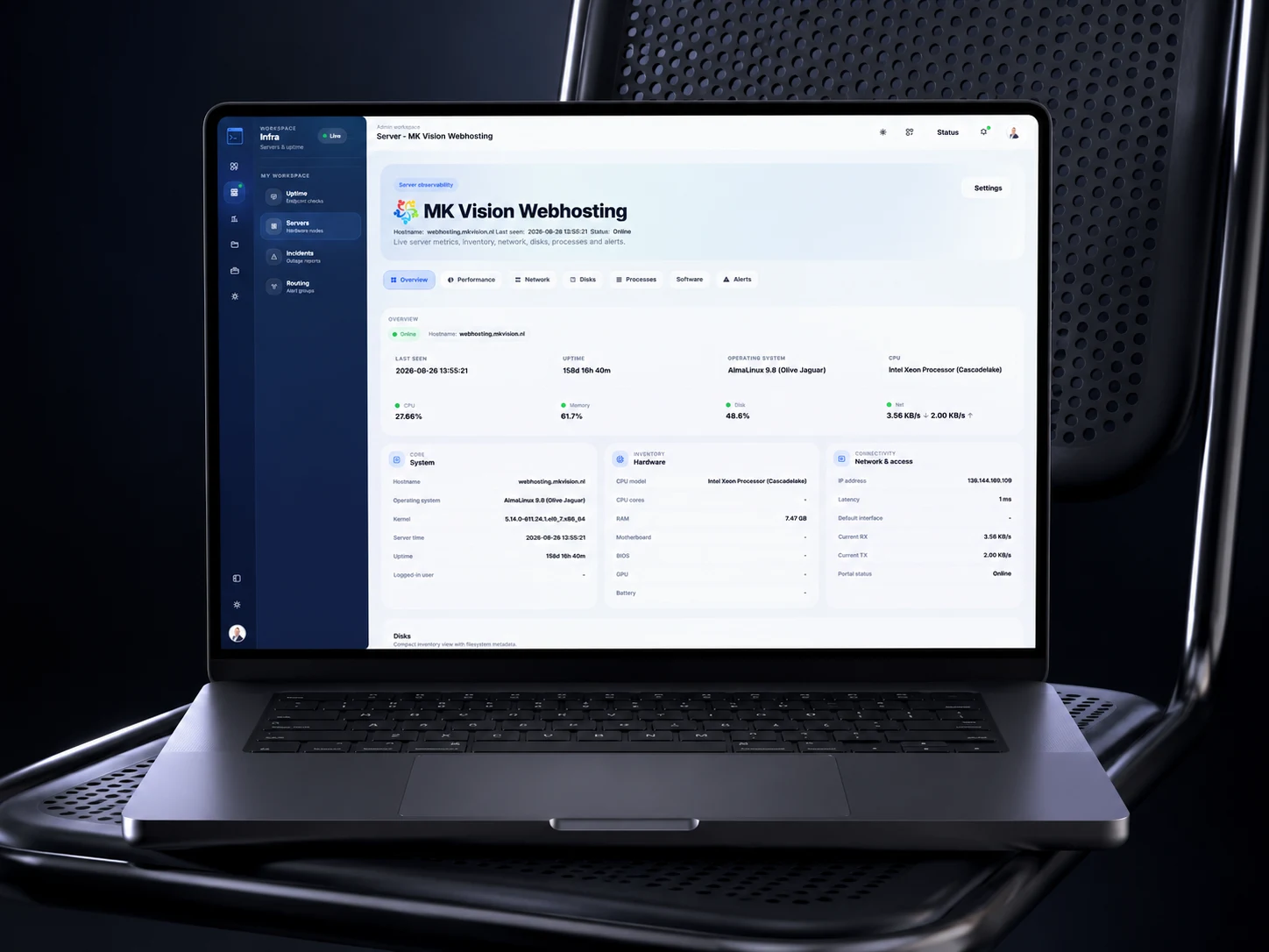 Uptime Monitor App, detail 1