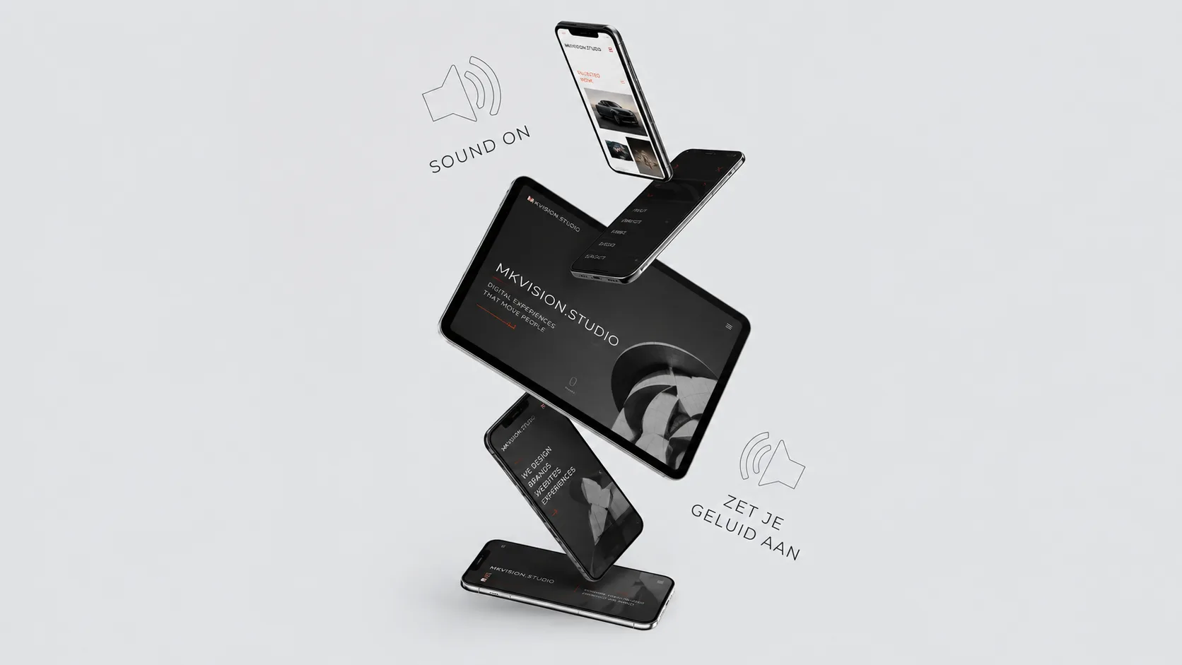 Websites van MK Vision op telefoon, tablet en laptop