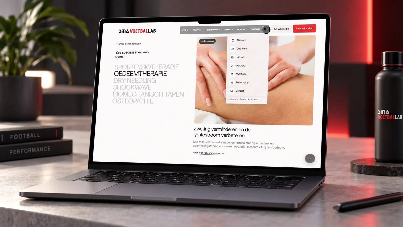 SINA Voetballab, behandeloverzicht oedeemtherapie